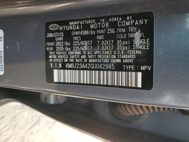 Photo 9 VIN: KM8J23A42GU042945 - HYUNDAI TUCSON SE 