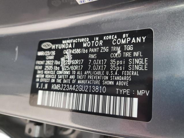 Photo 12 VIN: KM8J23A42GU213810 - HYUNDAI TUCSON SE 