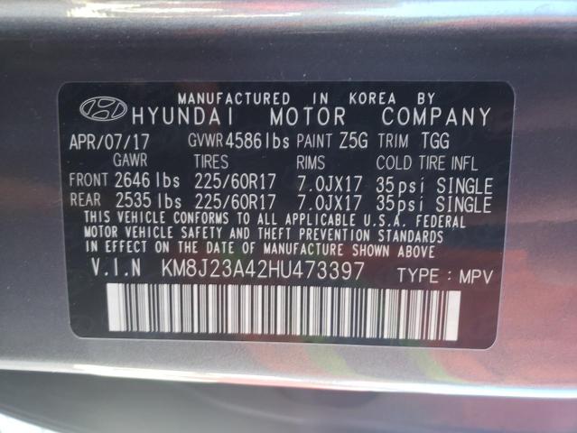 Photo 9 VIN: KM8J23A42HU473397 - HYUNDAI TUCSON SE 