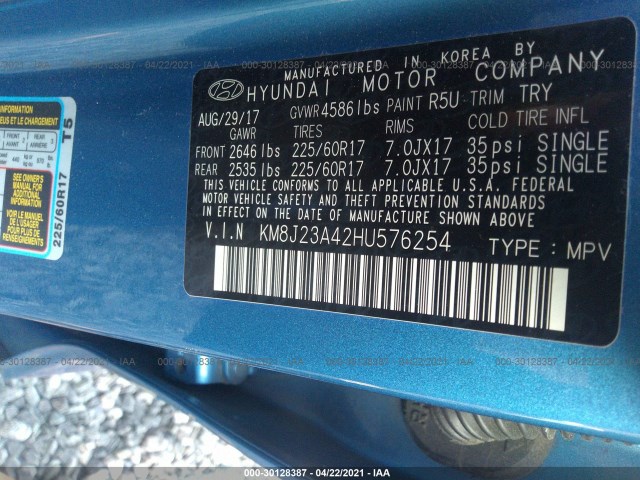 Photo 8 VIN: KM8J23A42HU576254 - HYUNDAI TUCSON 