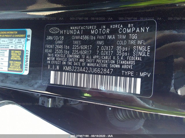 Photo 8 VIN: KM8J23A42JU662847 - HYUNDAI TUCSON 