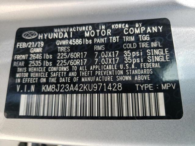 Photo 12 VIN: KM8J23A42KU971428 - HYUNDAI TUCSON 