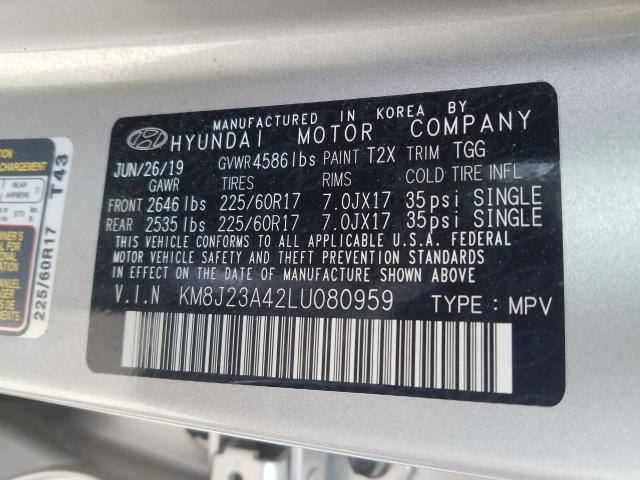 Photo 9 VIN: KM8J23A42LU080959 - HYUNDAI TUCSON SE 