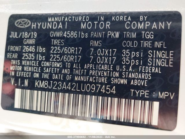 Photo 8 VIN: KM8J23A42LU097454 - HYUNDAI TUCSON 