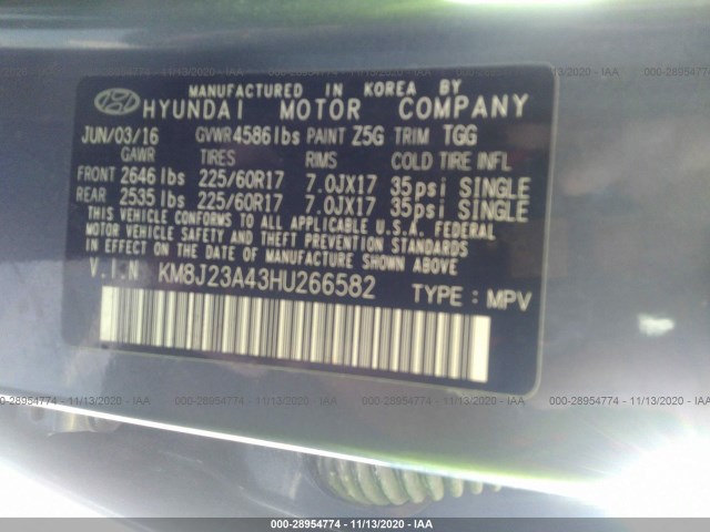 Photo 8 VIN: KM8J23A43HU266582 - HYUNDAI TUCSON 