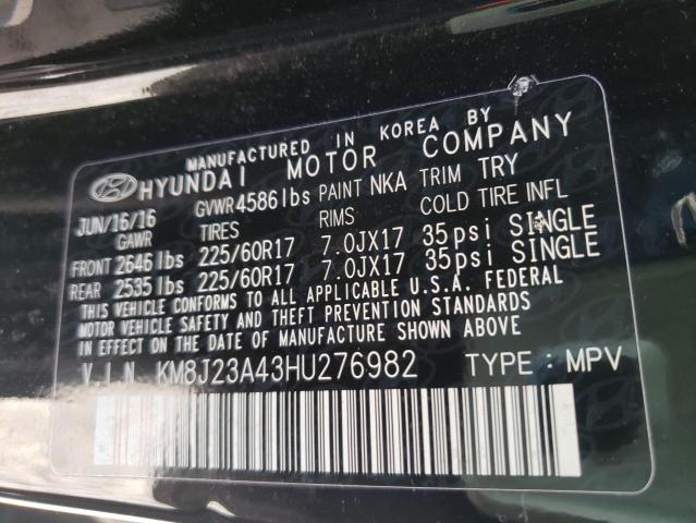 Photo 9 VIN: KM8J23A43HU276982 - HYUNDAI TUCSON SE 