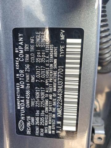 Photo 11 VIN: KM8J23A43HU377701 - HYUNDAI TUCSON SE 