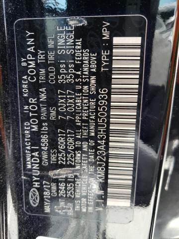 Photo 12 VIN: KM8J23A43HU505936 - HYUNDAI TUCSON SE 