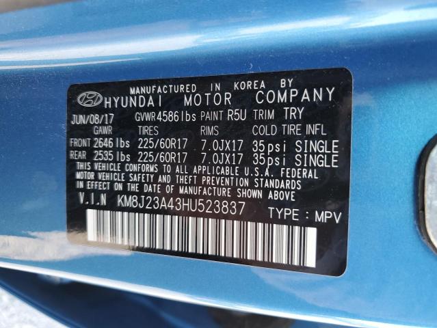 Photo 11 VIN: KM8J23A43HU523837 - HYUNDAI TUCSON SE 