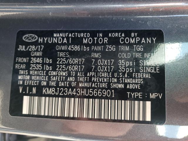 Photo 9 VIN: KM8J23A43HU566901 - HYUNDAI TUCSON 