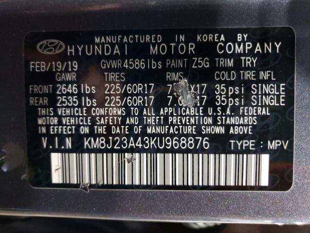 Photo 12 VIN: KM8J23A43KU968876 - HYUNDAI TUCSON 