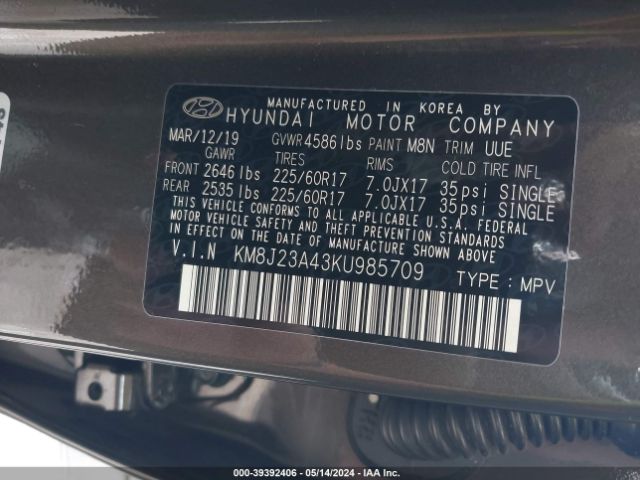 Photo 8 VIN: KM8J23A43KU985709 - HYUNDAI TUCSON 