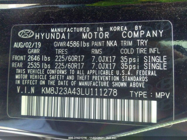 Photo 8 VIN: KM8J23A43LU111278 - HYUNDAI TUCSON 