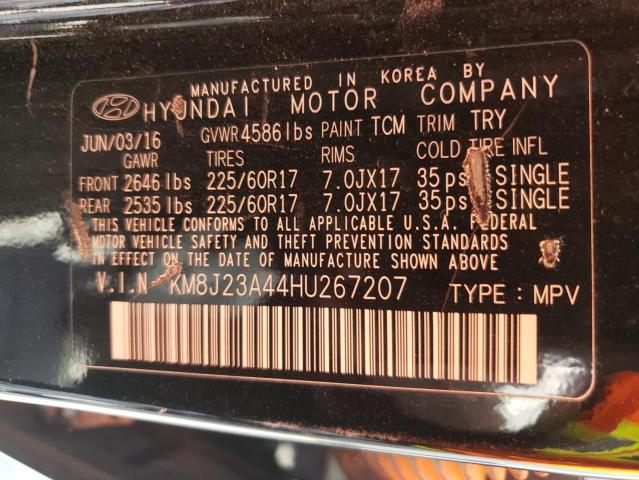 Photo 12 VIN: KM8J23A44HU267207 - HYUNDAI TUCSON SE 