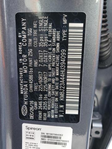 Photo 9 VIN: KM8J23A44HU394099 - HYUNDAI TUCSON SE 