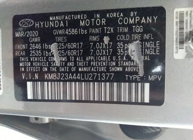 Photo 8 VIN: KM8J23A44LU271377 - HYUNDAI TUCSON 