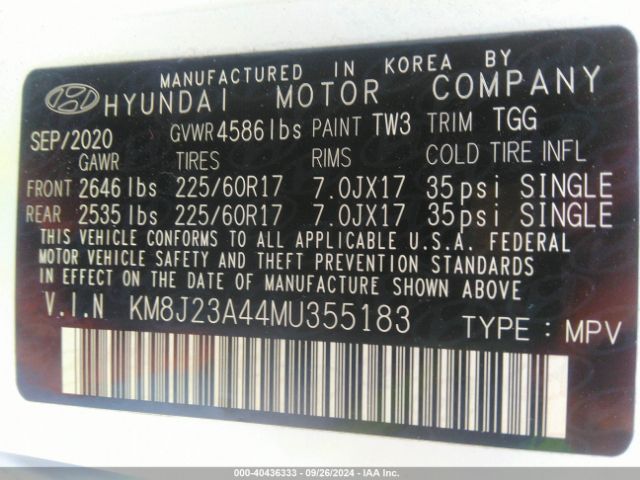 Photo 8 VIN: KM8J23A44MU355183 - HYUNDAI TUCSON 