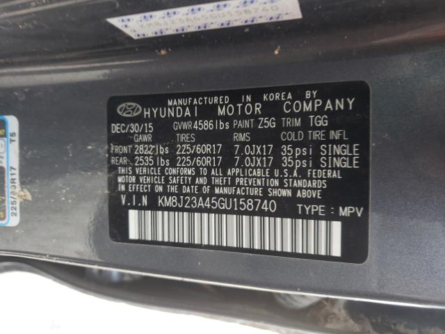 Photo 9 VIN: KM8J23A45GU158740 - HYUNDAI TUCSON SE 