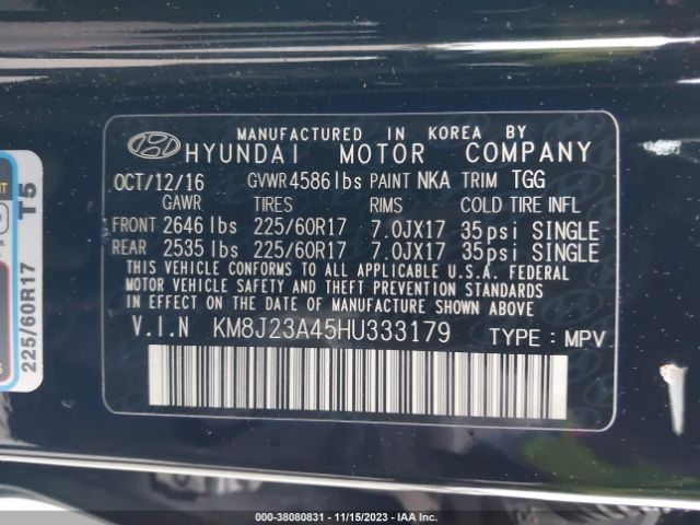 Photo 8 VIN: KM8J23A45HU333179 - HYUNDAI TUCSON 