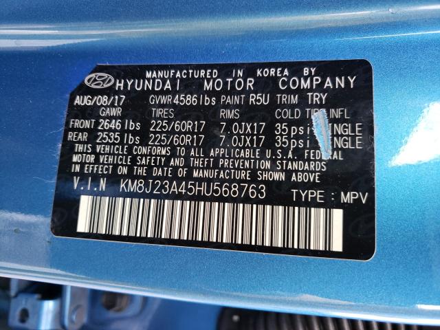 Photo 9 VIN: KM8J23A45HU568763 - HYUNDAI TUCSON SE 