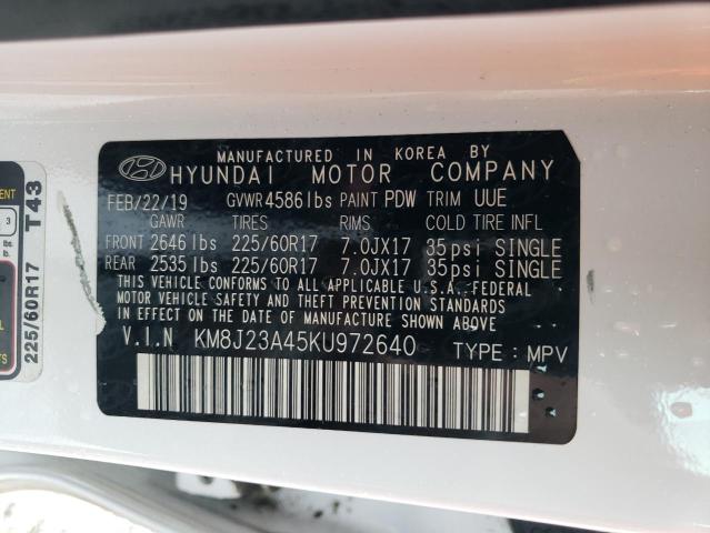 Photo 12 VIN: KM8J23A45KU972640 - HYUNDAI TUCSON SE 