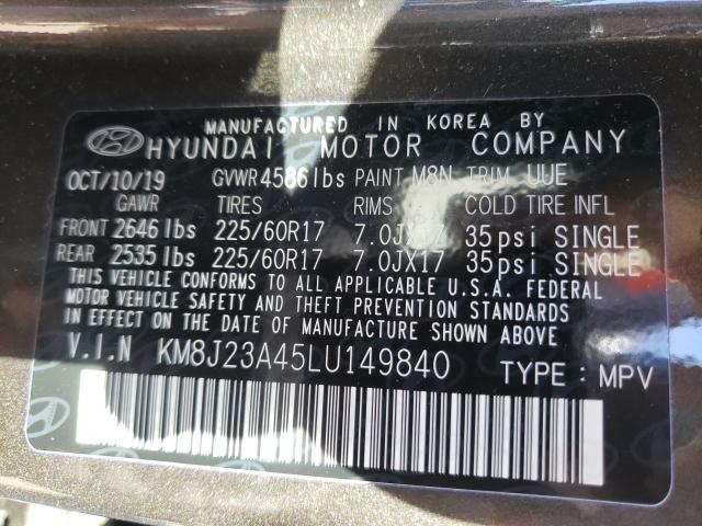 Photo 9 VIN: KM8J23A45LU149840 - HYUNDAI TUCSON SE 