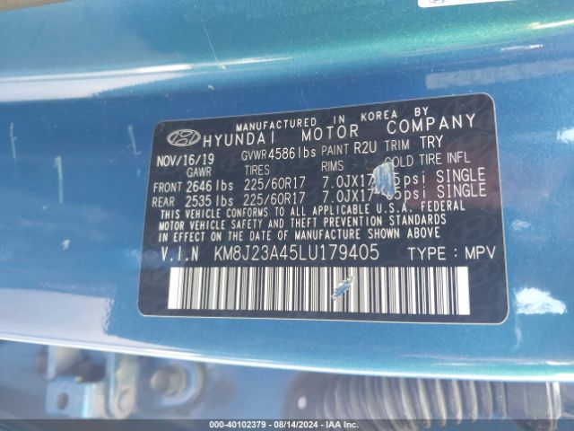 Photo 8 VIN: KM8J23A45LU179405 - HYUNDAI TUCSON 