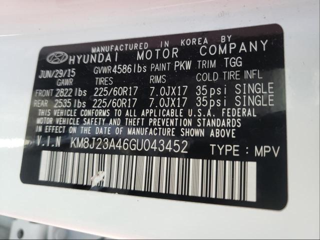 Photo 9 VIN: KM8J23A46GU043452 - HYUNDAI TUCSON SE 