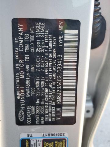 Photo 12 VIN: KM8J23A46GU089413 - HYUNDAI TUCSON SE 