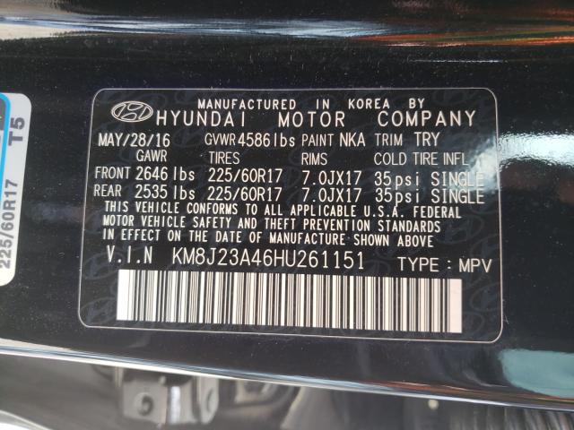 Photo 9 VIN: KM8J23A46HU261151 - HYUNDAI TUCSON SE 