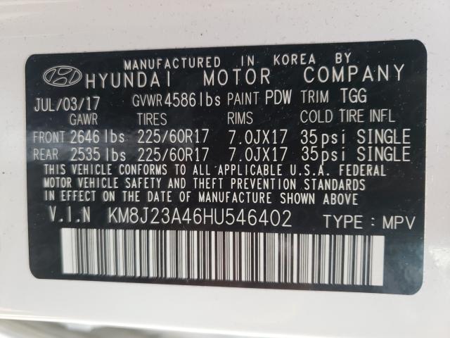 Photo 9 VIN: KM8J23A46HU546402 - HYUNDAI TUCSON SE 