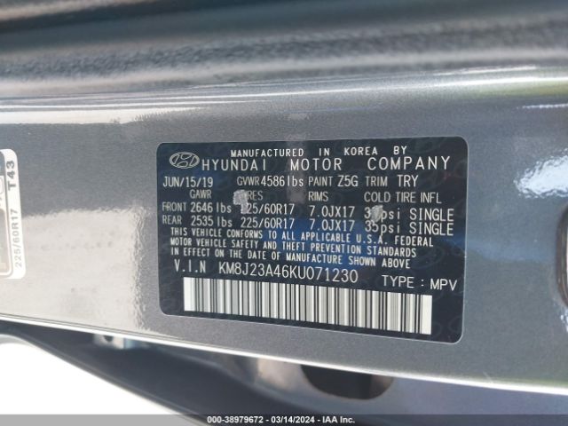 Photo 8 VIN: KM8J23A46KU071230 - HYUNDAI TUCSON 