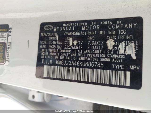 Photo 8 VIN: KM8J23A46KU886785 - HYUNDAI TUCSON 