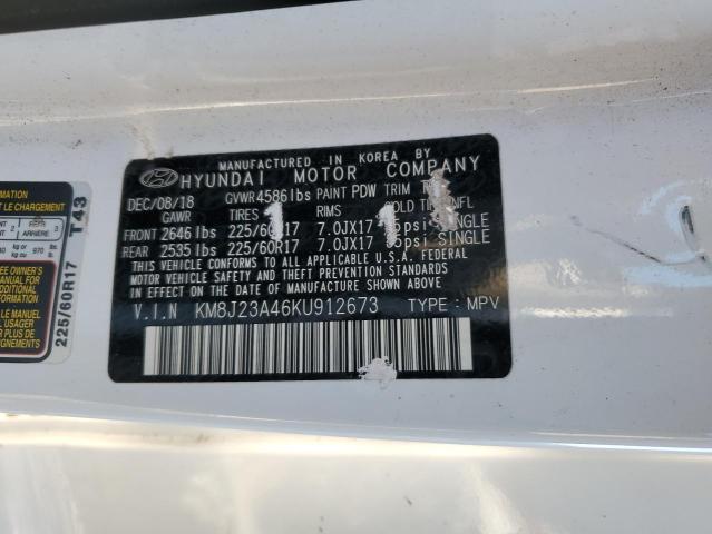 Photo 12 VIN: KM8J23A46KU912673 - HYUNDAI TUCSON SE 