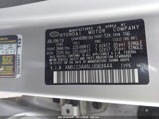 Photo 8 VIN: KM8J23A46LU083444 - HYUNDAI TUCSON 