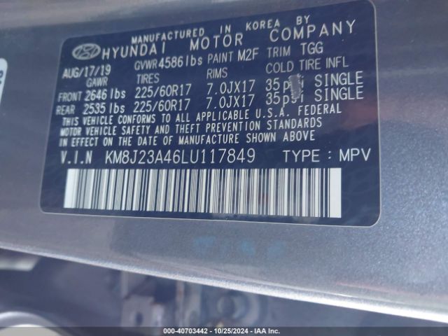 Photo 8 VIN: KM8J23A46LU117849 - HYUNDAI TUCSON 