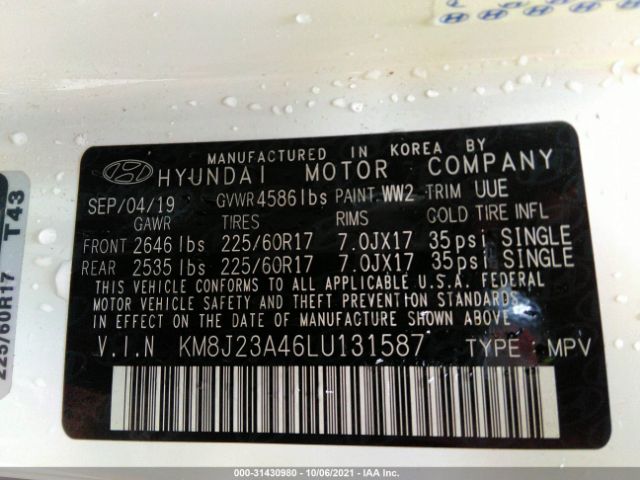 Photo 8 VIN: KM8J23A46LU131587 - HYUNDAI TUCSON 