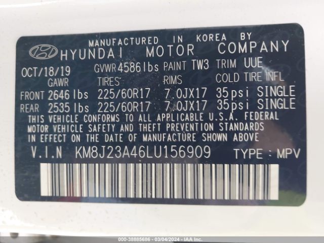 Photo 8 VIN: KM8J23A46LU156909 - HYUNDAI TUCSON 