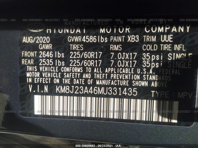 Photo 8 VIN: KM8J23A46MU331435 - HYUNDAI TUCSON 