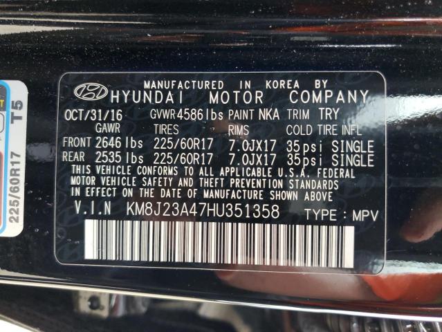 Photo 9 VIN: KM8J23A47HU351358 - HYUNDAI TUCSON SE 