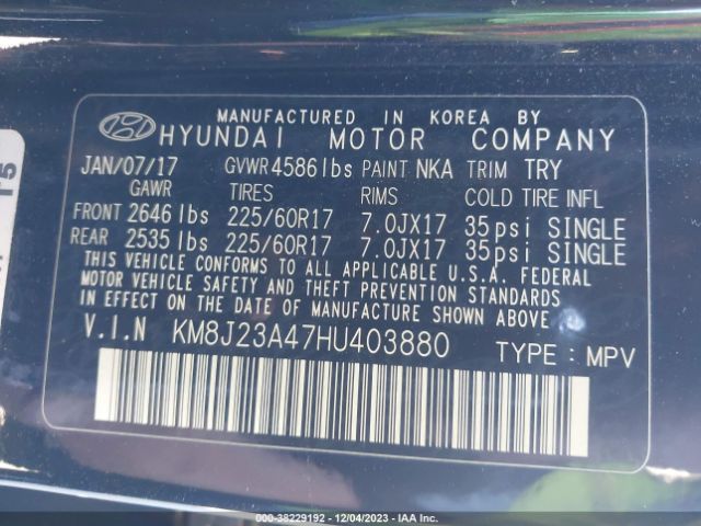 Photo 8 VIN: KM8J23A47HU403880 - HYUNDAI TUCSON 