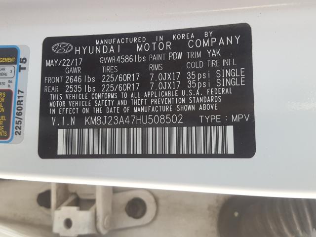 Photo 9 VIN: KM8J23A47HU508502 - HYUNDAI TUCSON 