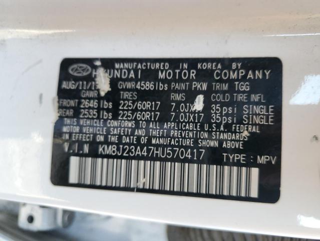 Photo 12 VIN: KM8J23A47HU570417 - HYUNDAI TUCSON SE 