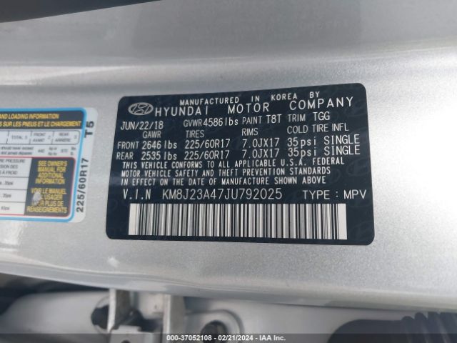 Photo 8 VIN: KM8J23A47JU792025 - HYUNDAI TUCSON 