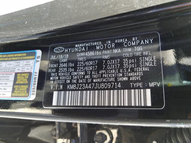 Photo 9 VIN: KM8J23A47JU809714 - HYUNDAI TUCSON SE 