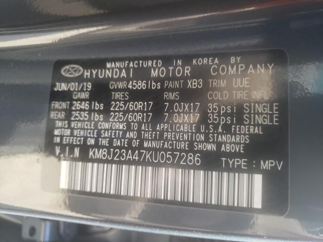 Photo 9 VIN: KM8J23A47KU057286 - HYUNDAI TUCSON SE 