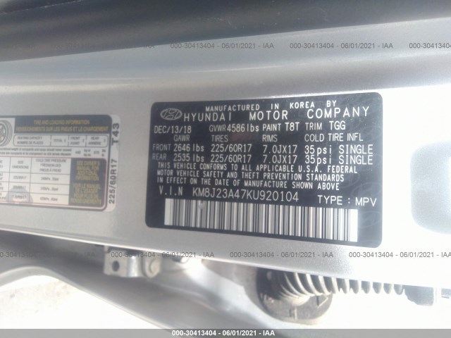 Photo 8 VIN: KM8J23A47KU920104 - HYUNDAI TUCSON 