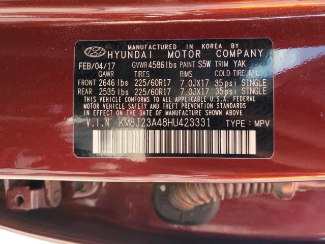 Photo 13 VIN: KM8J23A48HU423331 - HYUNDAI TUCSON SE 