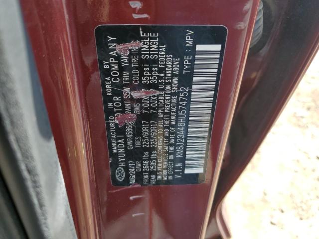 Photo 12 VIN: KM8J23A48HU574752 - HYUNDAI TUCSON SE 