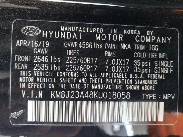 Photo 12 VIN: KM8J23A48KU018058 - HYUNDAI TUCSON SE 